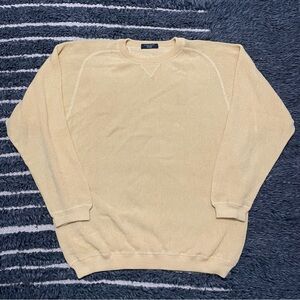 Johnnie Walker Alpaca Tencel Sweater Men’s XL Gray Preppy Knit Yellow Golf